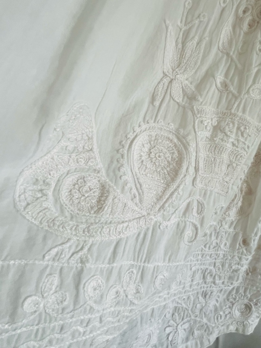Juliet Dunn London White Embroidered Cotton Midi Sundress Resortwear US M Medium - Picture 4 of 7